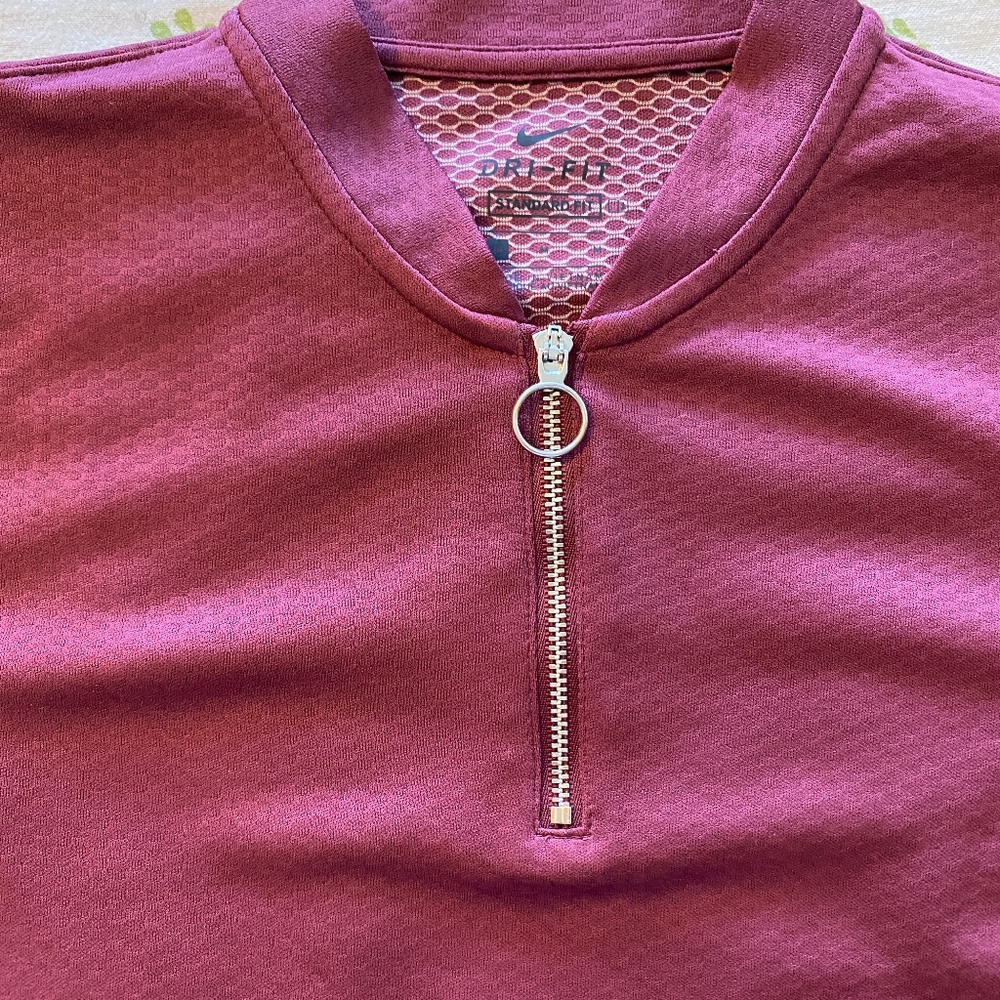 New Nike Womens Golf Shirt M Burgundy/Dark Purple